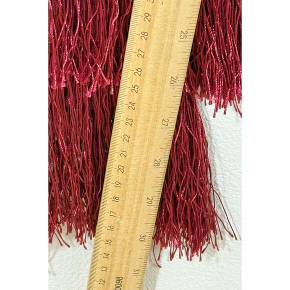 Lavish Alice High Gear Burgundy/Red Fringe Pants Women's Medium - Picture 9 of 11